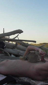 French Teacher Masturbates Student Bull on Public Nudist Beach Caught by Voyeur Jerking Huge Cock