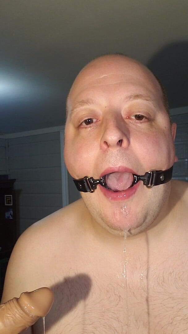 Charlieboy69: スロッピー・ディープスロート 7インチ ジギングディルド ウィット・マウスギャグ