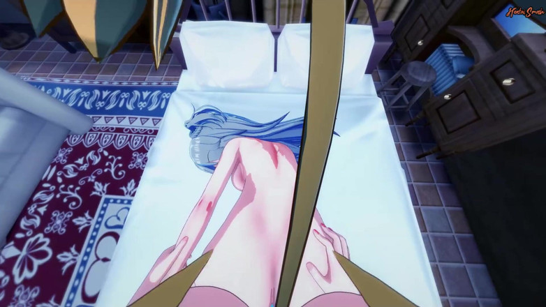 Hentai Smash: Kirin Toudou трахает ее киску пальцами Эрнеста Куне перед трахом страпоном - хентай войны