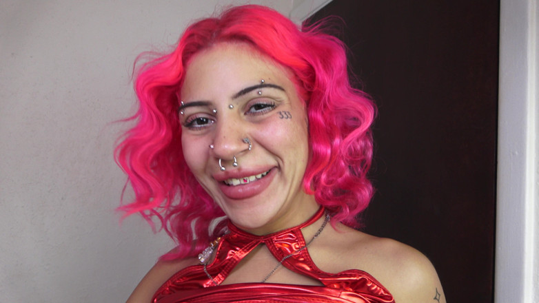 Nali Marie: Stripping Bimbo Red Latex Stripper Heels Lingerie Strip-tease Boob Bouncing...