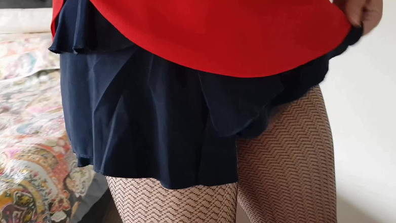 Dani Leg: Dani_leg se corre en sexy medias de red negras