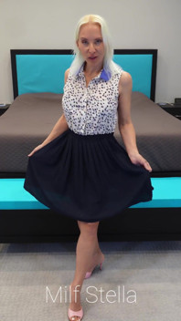 Blue Dress with Pink Mules
