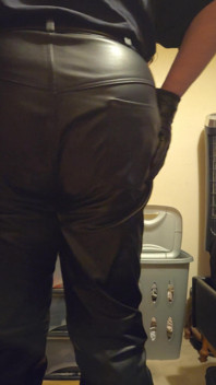 Sborrata nei miei nuovi pantaloni di pelle