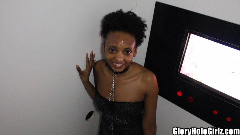Glory Hole Girlz: Chained Black Glory Slave Whore Hole Sucking Cocks Creampie Slut!