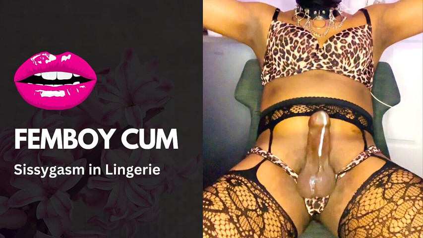 Sissy Slut Femboy Handsfree Orgasm Cumshot Sissygasm in Lingerie (Joanna Velvet)