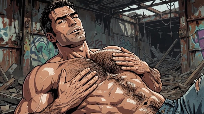 Erotic Man: Behaarte brust, männer-animation