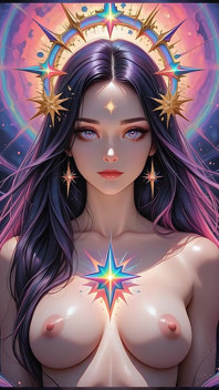 Shadow Oracle of Void Storm s Rainbow Prism Spikes Kosmická Fantasy Ai Art Slideshow