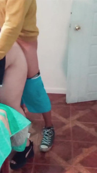 Stepson Catches His Stepmom Making the Bed - Close up Ass and Hard Fucking with His Big Black Cock