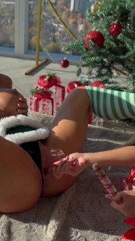 Aaliyah and Sally's Candy Cane Fuck