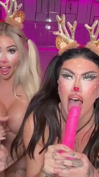 Horny Girls with Dildos JOI