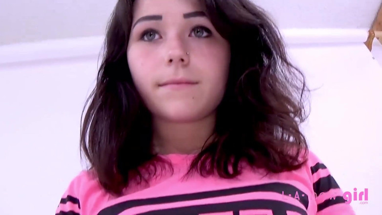 L.A. New Girl: Amateur tiny teen sucks &amp; fucks big cock at photoshoot for...