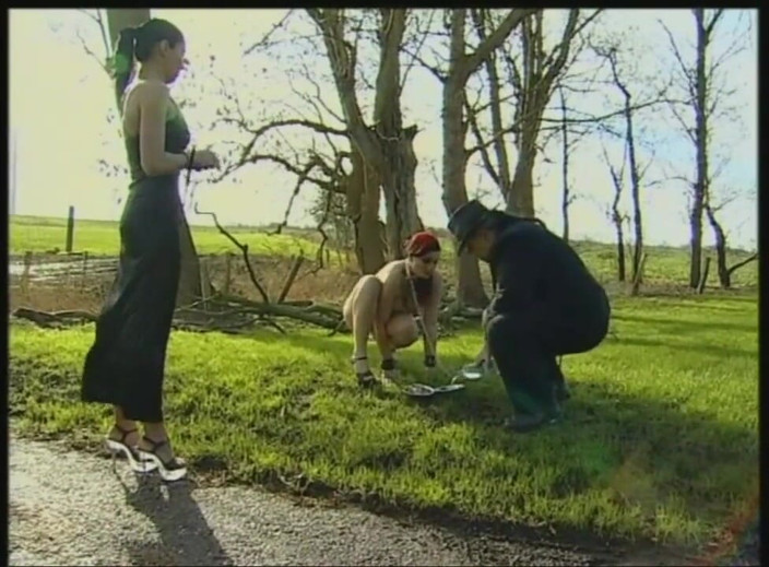 Absolute BDSM films - The original: Big natural boobs humiliating dildo penetrated in hanging out, outside...