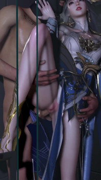섹시한 드레스를 입은 3D 핫한 코스프레 창녀가 너무 따먹혀
