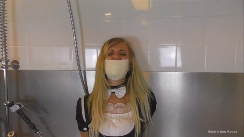Restricting Ropes: French maid bound in the kitchen