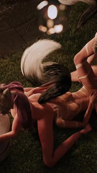 The seven realms - atlas ngentot kali dan kagome, seks threesome, sepong kontol, jilat memek lesbian