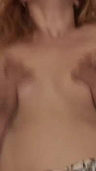 This sexy hot slut with red hair and perfect tits is really good at licking my dick and giving blowjob