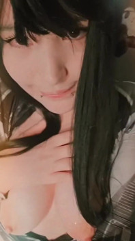 Mi Black Haired Cosplayer Girlfriend Sends Me a Hot Video Caressing Her Soft Breasts