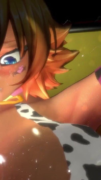 Fată anime cu lapte cu vacă este futută în picioare într-un spectacol în cușetă sexuală