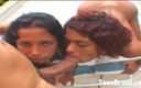 Teen Brazil: ブラジルからの2人の十代の女の子は屋外三人組セックスをしています