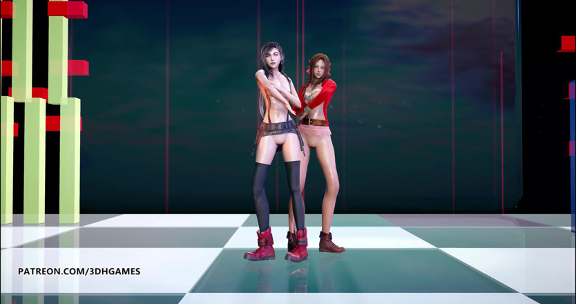 3D-Hentai Games: Berry good - Mellow Mellow, Tifa Lockhart Aerith, เต้นเปลือยกาย Final Fantasy 7 Remake...