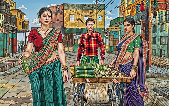 Piya Bhabhi: 德西妻子出轨，所以她的丈夫操了蔬菜贩子的女人