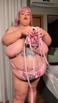 Big Belly Angel BBW with Her Pussy Fisted Is Pretty in Pink