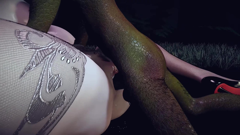 Why fuck so hard: 3d-товстушка азіатська мамка вперше займається сексом утрьох з монстром