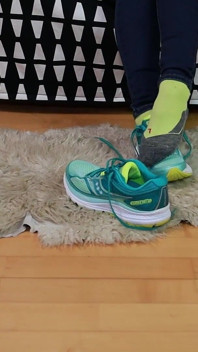 Green Running Shoes & Real Nylons - Shoeplay & Sock Tease
