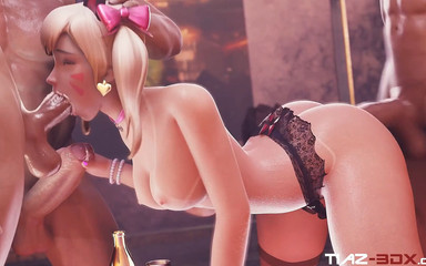 Creampie craze: Robaatoo tiaz-3dx d.va'nın vahşi partisi: üç adamla sert eğlence