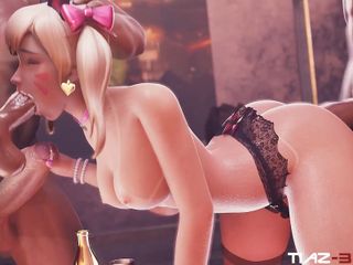 Creampie craze: Robaatoo Tiaz-3dx D.va’s Wild Party: Hardcore Fun with Three Studs