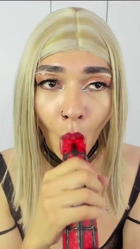 Your Step Sis Sucking Her Big Spider Dildo