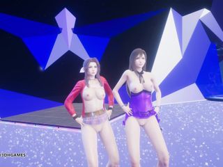 3D-Hentai Games: [MMD] TAEYEON - INVU Aerith Tifa Lockhart гарячий стриптиз, фінальна фантазія хентай без цензури