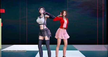 3D-Hentai Games: Беррі добре - Меллоу Меллоу, Тіфа Локхарт Еріт, сексуальний стриптиз, фінальна фантазія 7 рімейк ff7