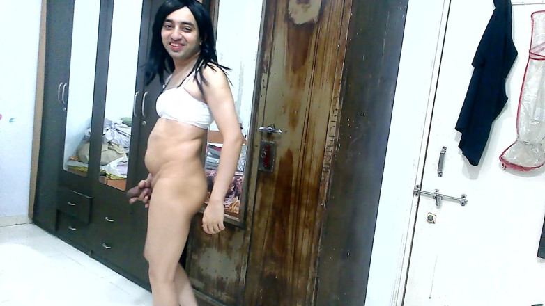 Cute & Nude Crossdresser: Beautiful sissy crossdresser femboy in a hot lingerie.