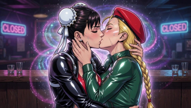 AI Porn: Cammy and Chun Li Kissing Ai