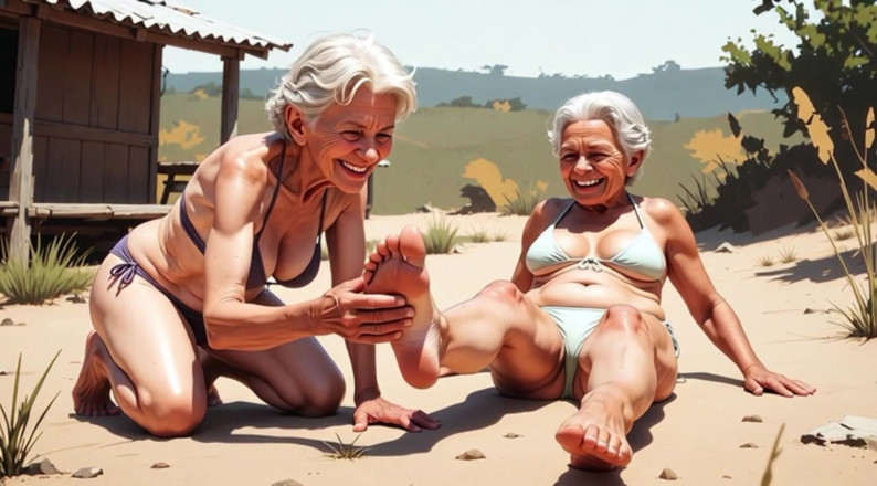 YOUR BEST FANTASY: Two Skinny 90 Year Old Grannies - One Licks the Other's Feet...