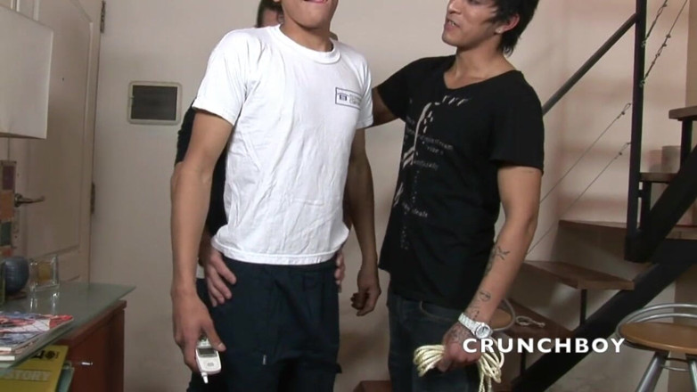 Slut twink used bareback by XXL cock: A straight Latino twink fucked raw by 2 older boys