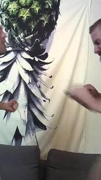 Kung Fu pegando las pelotas en casa