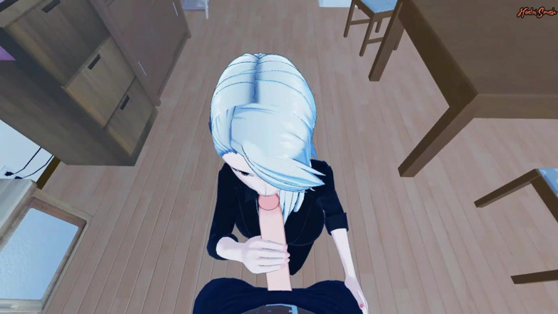 Hentai Smash: Sae Niijima deepthroat zakar awak dan menelan beban air mani -...