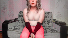 Kitty_Cross: 华丽的女郎与有光泽的嘴唇吹柔软的吻