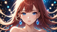 LustRender: ボケの夢:浮かぶ光の中の美しい若い女性