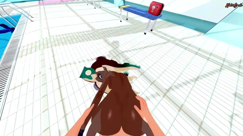 Hentai Smash: POV fucking Marina Ida in a pool, cowgirl creampie - Splatoon...