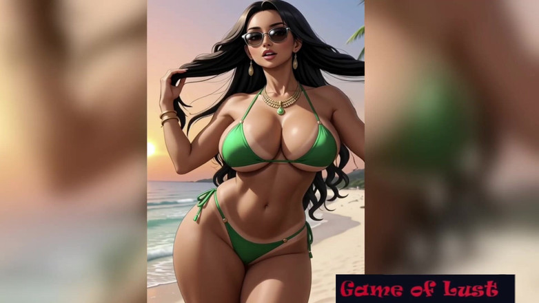 Game of Lust 3D: Animasi gadis hot india dengan bikini di pantai