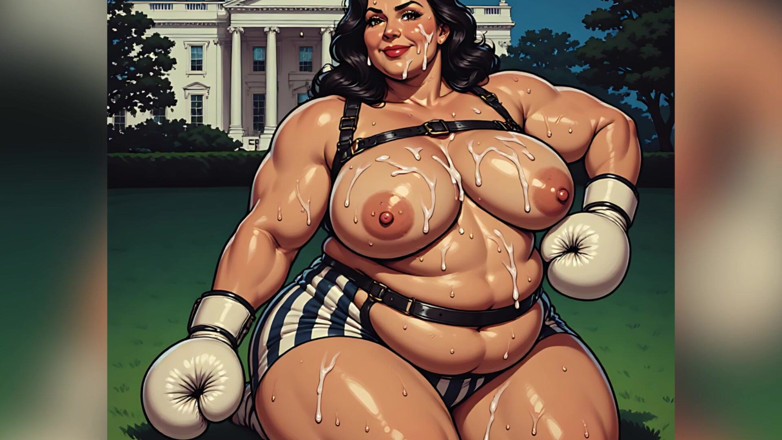 AI Porn: Silne kobiety BBW Pokryte w Cum Art