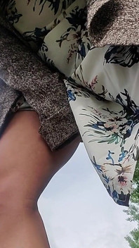 Outside Walking with a Vibrating Wand in My Ass