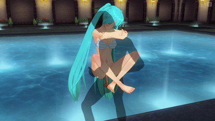 H3DC: 3D HENTAI. Miku fucks lifting pose