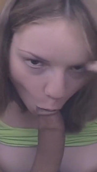 Young Blonde Babe Sucks and Rides Her Dildo