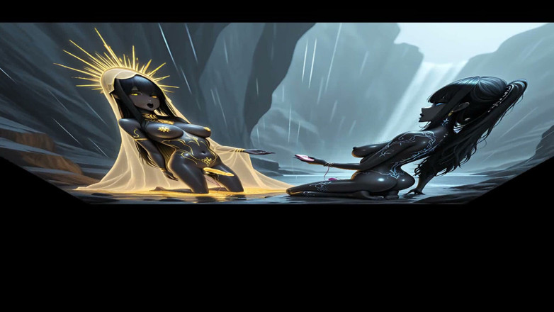 TransMuse: Cliffside Golden Shower - Futa Pissing Into His Mouth