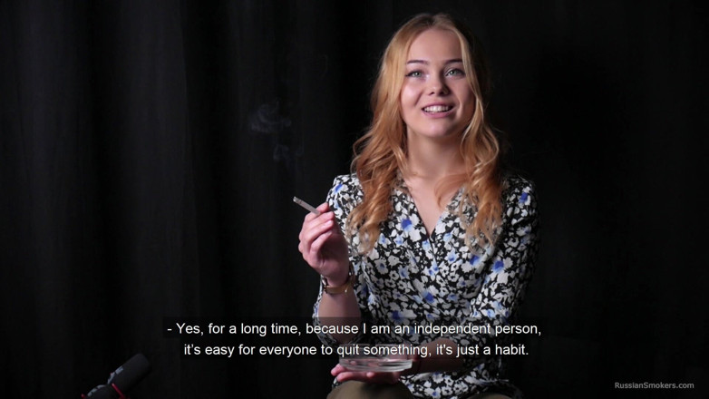 Russian Smokers: Sweet Russian Girl Smoking Cigarette in Nature