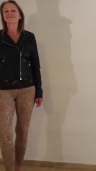 Grandma Is Sexy in Her Leopard Leggings